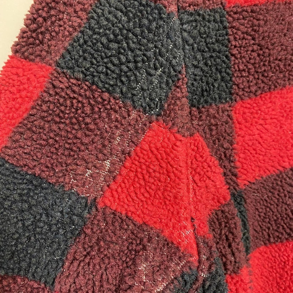 J.CREW Sweater Pullover Buffalo Plaid Check Fleece Shearling Sherpa Snap Size M - Picture 8 of 11
